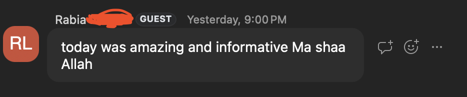 Member testimonial screenshot