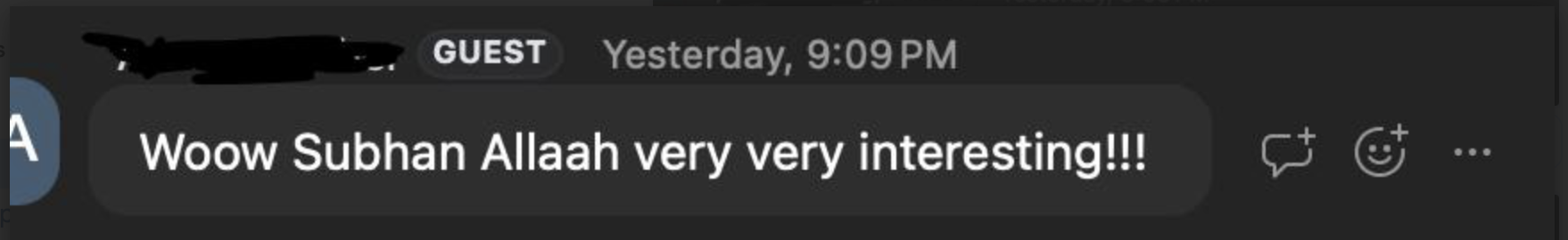 Member testimonial screenshot