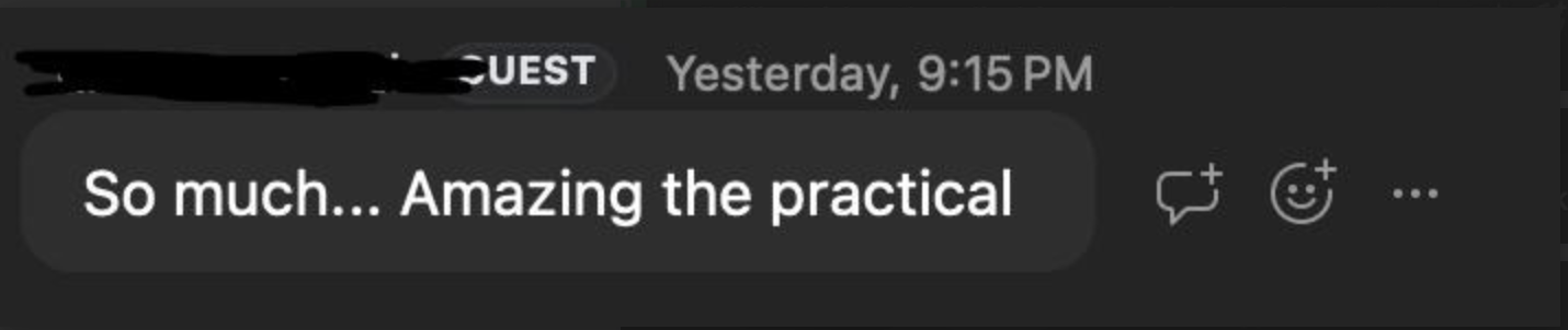 Member testimonial screenshot